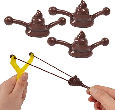 Poop Slingshot Toy Mini Rubber Slingshot Flying Poop Toys Stretchy