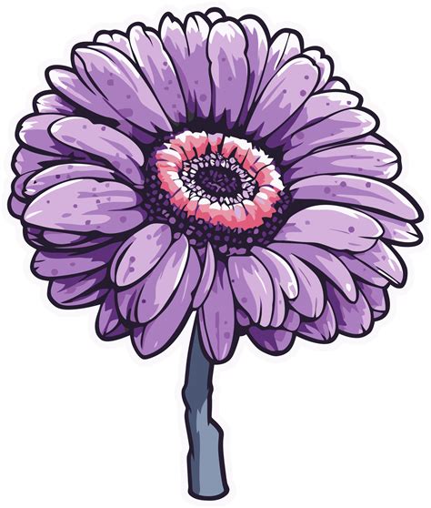 Free Purple Daisy Flower Botanical Floral Art For Sticker Shirt