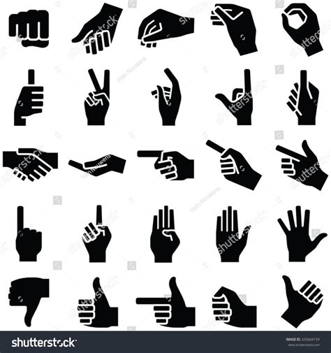 Hand Icon Collection - Vector Silhouette Illustration - 325604159 ...