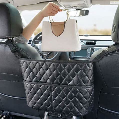 Car Net Pocket Handbag Holder Between Seat Purse Storage Organiser