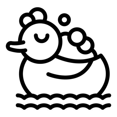 Premium Vector Rubber Duck Line Art Illustration