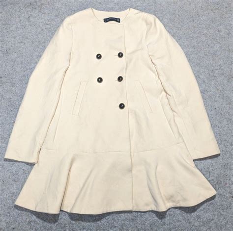 Zara Women Nude Coat With Frill To Hem Size XS Women S Fashion Coats Jackets And Outerwear On