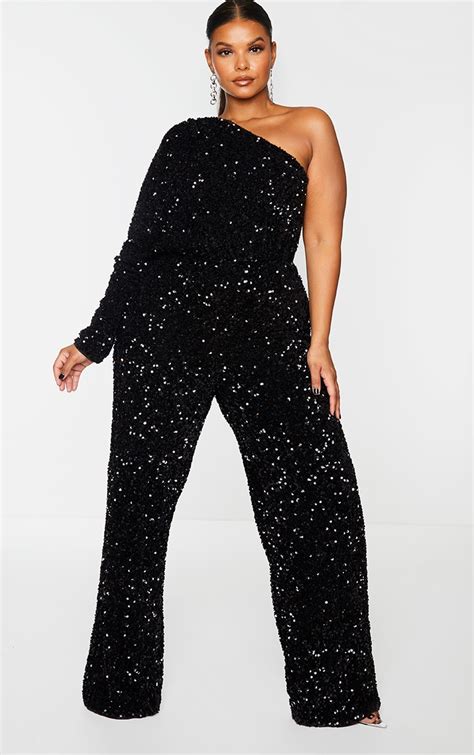 Black Sequin Plus Size Jumpsuit Dresses Images 2022