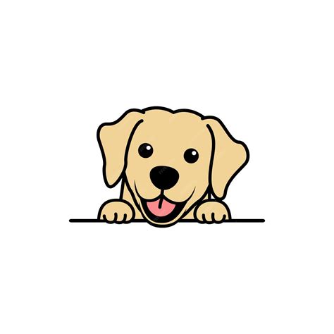 Premium Vector | Cute labrador retriever puppy cartoon vector illustration