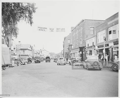 View Of Main Street In Small Town Usa Circa 1940s Small Towns Usa