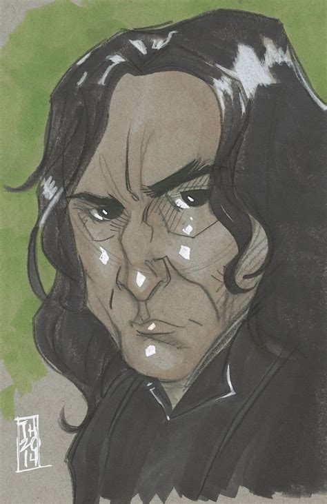 Tom Hodges Signed Severus Snape Harry Potter Original Color Drawing On Paper 11 Pristine