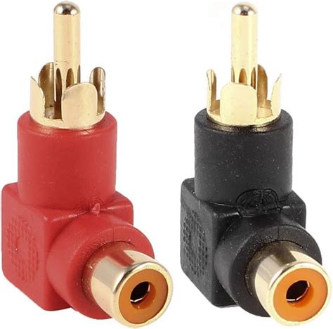 Dcfun Rca Right Angle Adapter 90 Degree Right Angle Female To Male Gold Plated