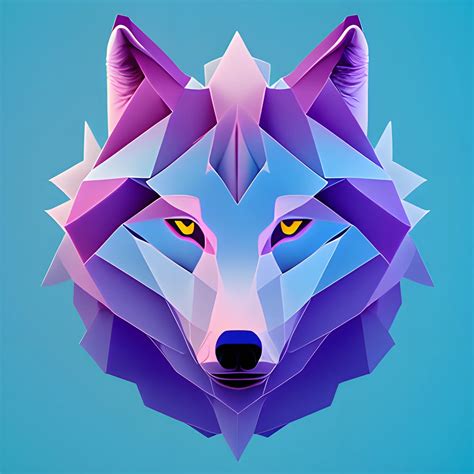 A Wolf Minimalistic Colorful Organic Forms Energy Assembled