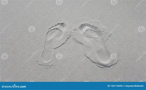 Footprints on the Sand at the Beach Stock Image - Image of leisure, seaside: 124114695