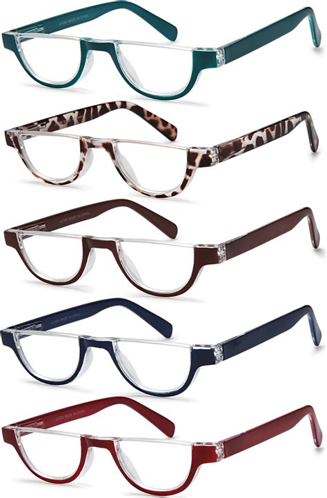 Boost Eyewear 6 Pack Reading Glasses Clear Half Rim Frames For Men And Women With