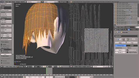 Blender Attempt Anime Hair 03 Uv Unwrap Youtube