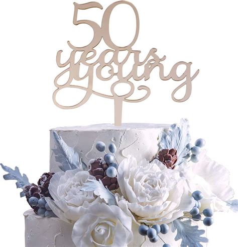 Buy Rose Gold 50 Years Young Cake Topper 50 Birthday Cake Topper Happy