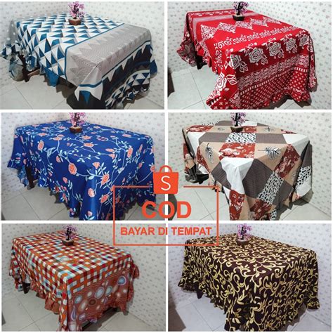 Cod Taplak Alas Cover Meja Makan Kain Mewah 140x220 Cm Karakter Motif