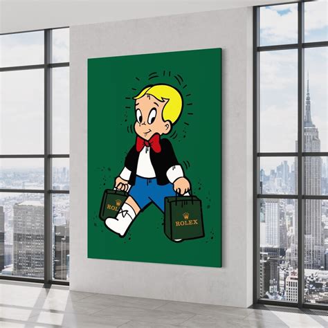 Richie Rich X Rolex Canvas Alec Monopoly Inspired Wall Decor Scrooge