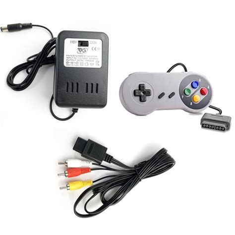 Kit Para Super Nintendo Snes Fonte Bivolt Cabo Av Audio E Video E