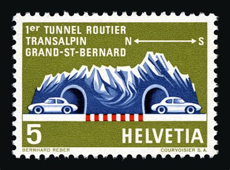 B Briefmarke Schweiz Grand St Bernard C Bernhard Reber