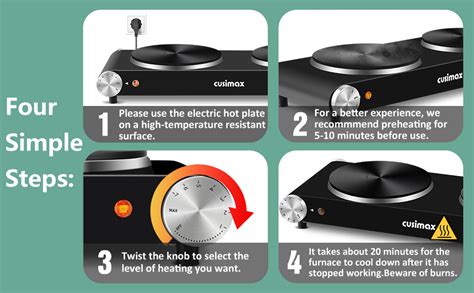 CUSIMAX Electric Hot Plate 1500W Single Cast Iron Electric Stove For Cooking Portable Cooktop