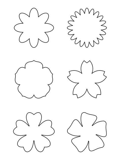 Flower Shape Cut Out Template | Spring Cutouts Printable