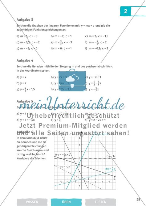 Lineare Funktionen MeinUnterricht