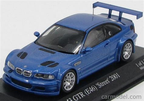 MINICHAMPS 66054 Escala 1 43 BMW 3 SERIES M3 GTR E46 STREET 2001 BLUE MET