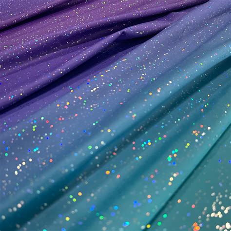 Spandex Ombre Emerald Purple Glitter Galaxy