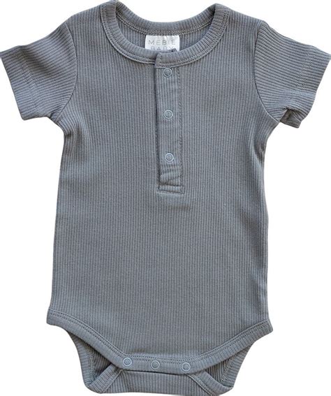 Grey Organic Cotton Ribbed Snap Bodysuit Cotton Bodysuit Bodysuit