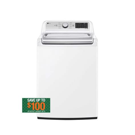 LG 5 3 Cu Ft SMART Top Load Washer In White With 4 Way Agitator