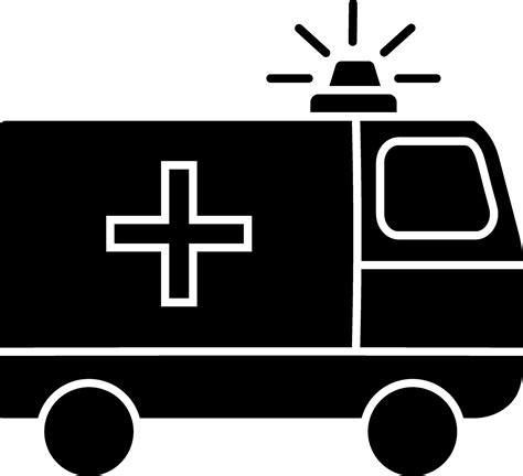 Icon of Black and White ambulance in flat style. 25013425 Vector Art at ...