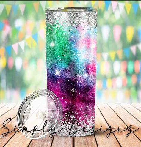 Glitter Multicolor Tumbler Sublimation Glitter Tumbler | Etsy