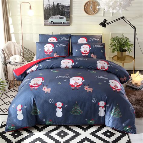 Bonenjoy Christmas Duvet Cover Set With Pillowcase Santa Claus Printed