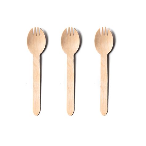 160mm Compostable Wooden Disposable Spork From China Manufacturer