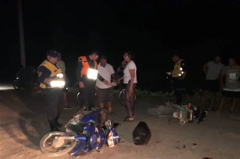 Choque frontal de dos motos dejó a tres heridos de consideración El