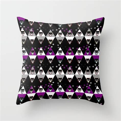 Pattern Of Lgbt Cats And Asexual Ace Pride Flag Throw Pillow By