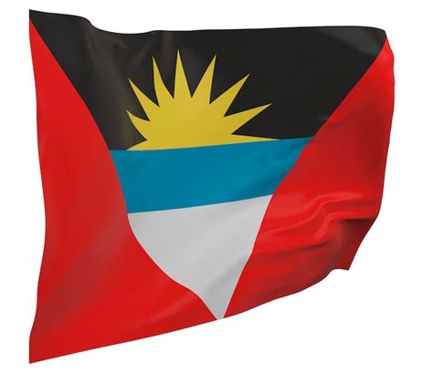 Bandera De Antigua Y Barbuda Aislada Bandera Que Agita Bandera