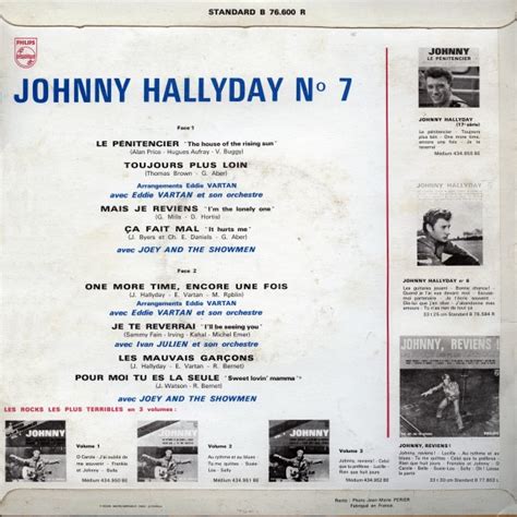 Johnny Hallyday Lp Cm Nr Le P Nitencier Philips B R