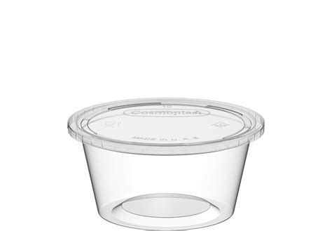 Cosmoplast Plastic Sauce Cups Clear With Clear Lid 2 Oz 100 Pcs