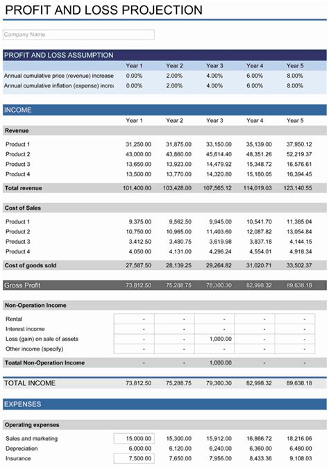 5 Year Budget Plan Template