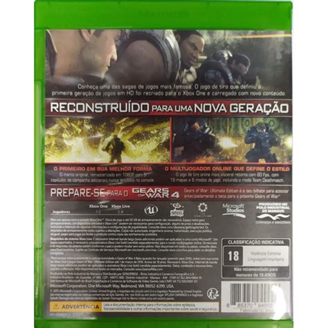 Gears Of War Ultimate Edition Jogo Xbox One Mídia Física No Shoptime