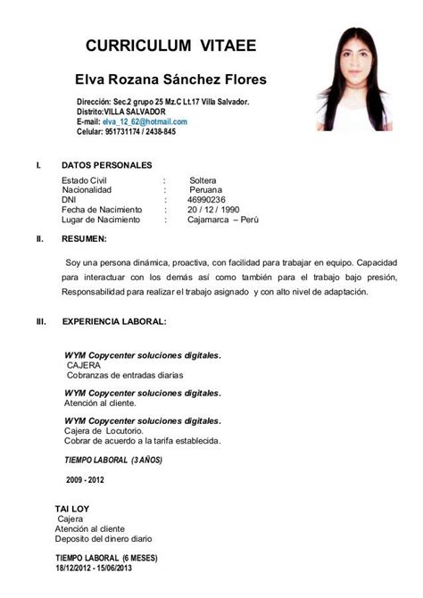 Modelo De Curriculum Vitae Peru 2019 En Word Financial Report