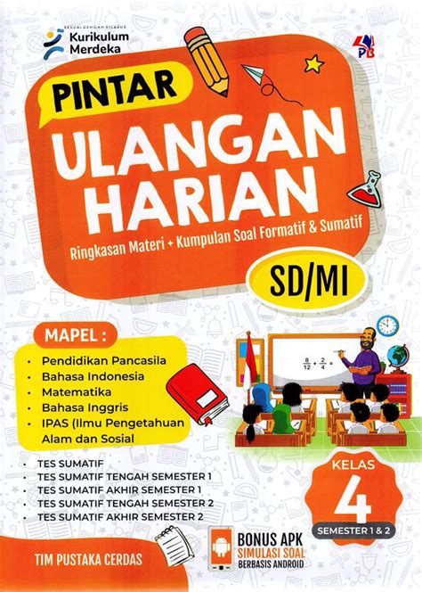 Jual Buku Pintar Ulangan Harian SD MI Kelas 4 Karya Tim Pustaka Cerdas