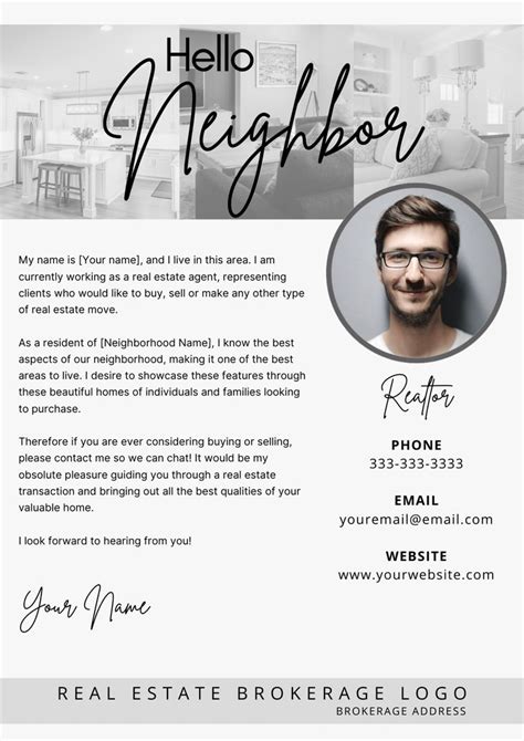 Real Estate New Agent Introduction Letter Flyer Real Estate Agent