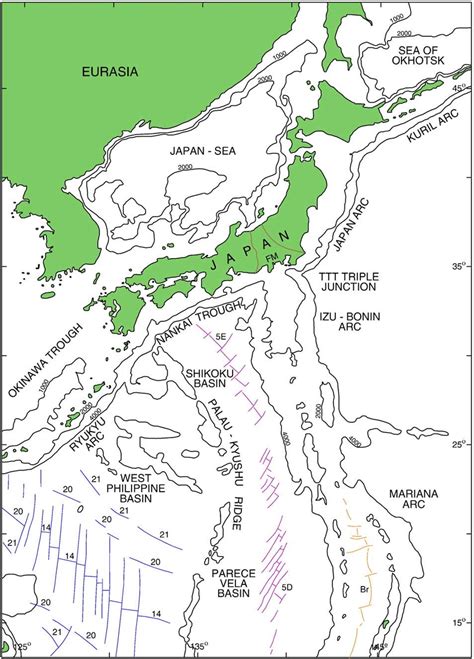 Japanese Island Arc And The Japan Sea In Relation To The Main Tectonic