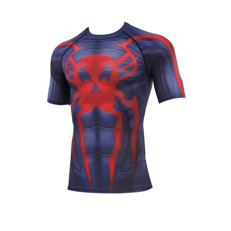 Spiderman 2099 Miguel Ohara Compression Gym Shirt Superhero Workout