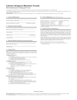 Fillable Online Ira Distribution Request Form Litman Gregory Masters