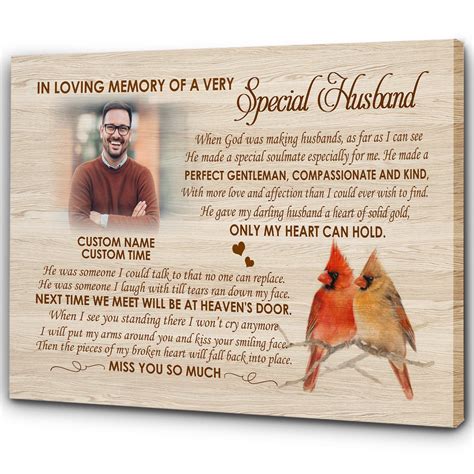 husband memorial personalized canvas  loving memory  special