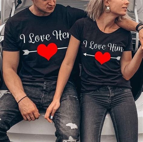 N°1 Ensemble Pour Couple Tee Shirts I Love Her Him Love Couple