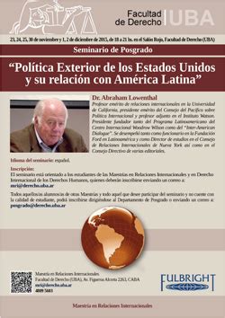 Seminario de Posgrado Política Exterior de los Estados Unidos y su relación con América Latina