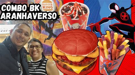 PROVAMOS O BURGER DO HOMEM ARANHA COMBO BK ARANHAVERSO YouTube