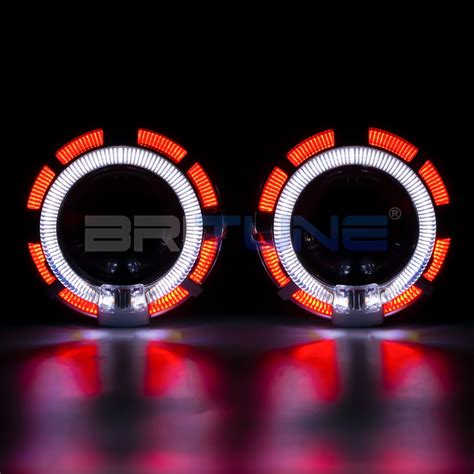 Mini Inch Bi Xenon Headlight Lens Projector Double Led Angel Eyes