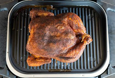 Smoked Whole Chicken On A Ninja Woodfire Grill Girls Can Grill